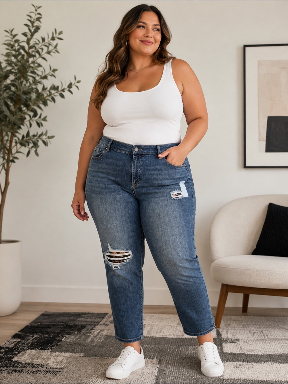 Lane Bryant ripped leopard patterned jeans - Picture 7 of 7